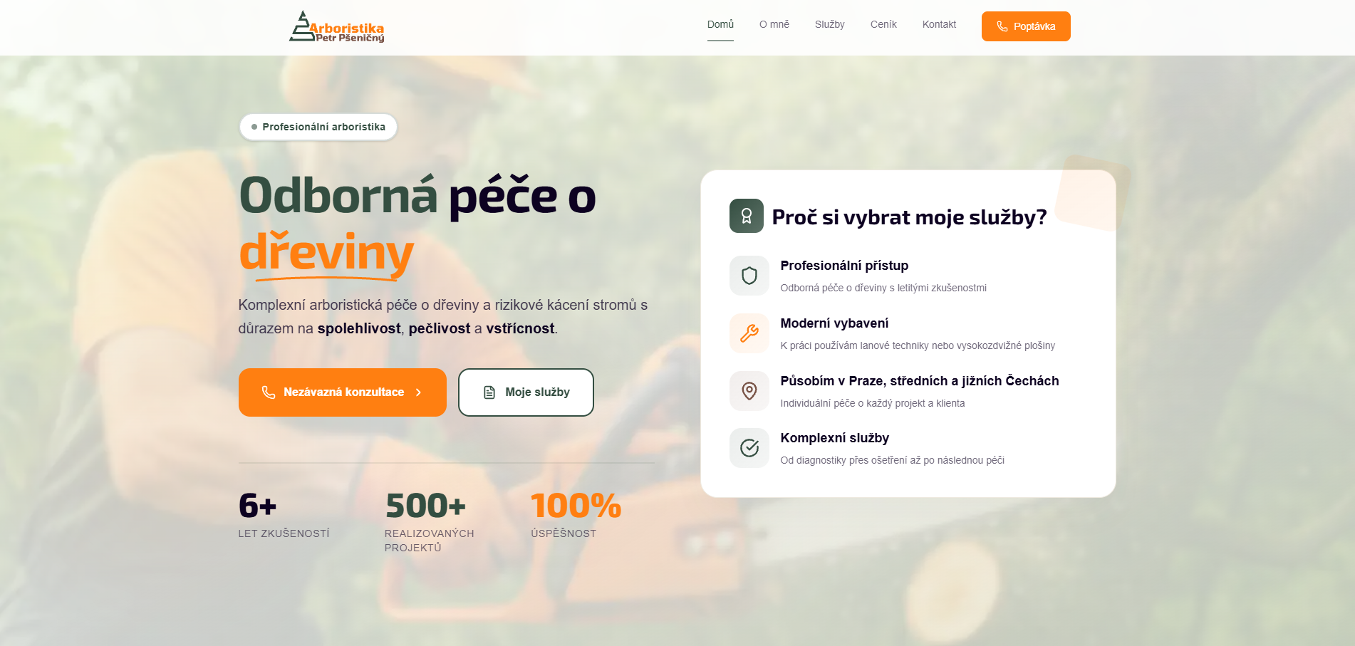 Petr Pšeničný Web - Webové stránky pro arboristiku